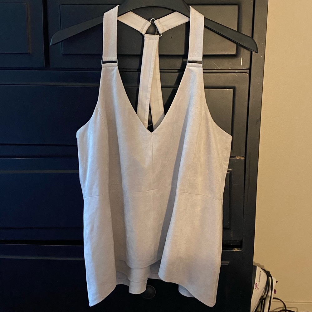 BCBG faux suede hater top size medium